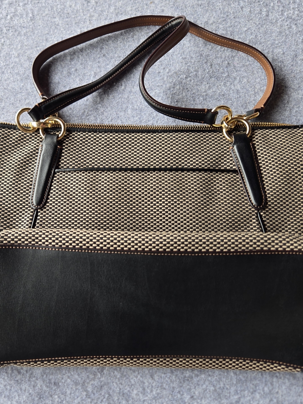 Coach Large Zip-Top Logo Tote (Jacquard Canvas)